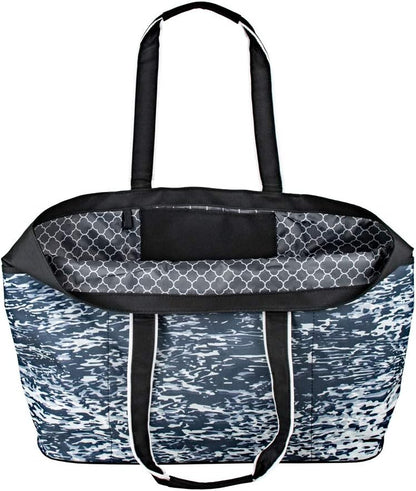 geckobrands Oversized Beach Tote – Large and Stylish Beach Bag with 4 Exterior Pockets and Zippered Internal Compartment
