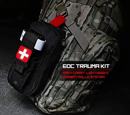 Tourniquet Pouch (Israeli Bandage + IFAK Pouch), Small Trauma Medical Kit Tactical First Aid for Camping and Hiking (Black)