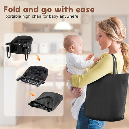 Hook-On High Chair for Babies Toddlers (6-36 Months),Portable High Chair for Chairs at Table, Attach to Fast Table Chairs,Foldable Storage Feeding Seat for Home and Travel,Bumbo Seat Clip On HighChair