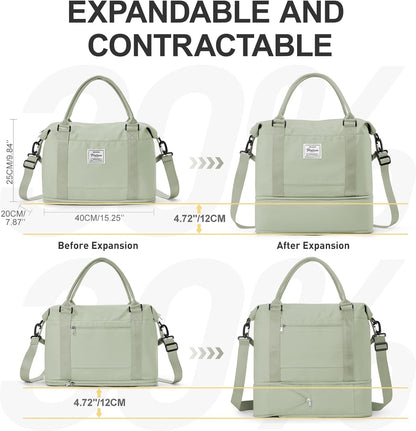 Travel Duffel Bag, Sports Tote Gym Bag, Shoulder Weekender Overnight Bag for Women