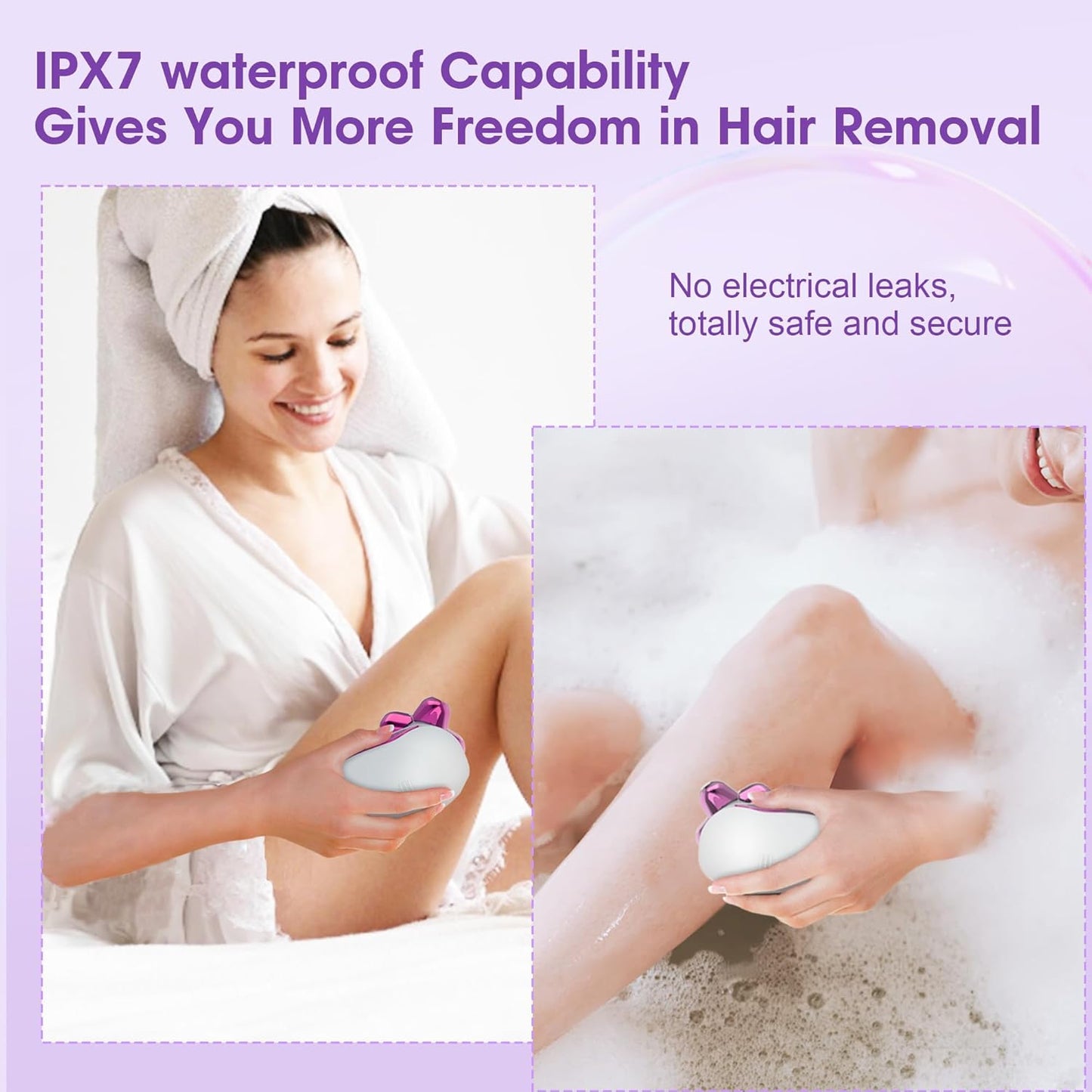 Electric Razors for Women Legs：5D Magnetic Detachable Head Flawless Razor-IPX7 Waterproof Wet Dry Cordless Trimmer-USB Rechargeable Travel Kit
