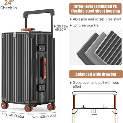 Aluminium Frame Checked-Luggage - Image 6