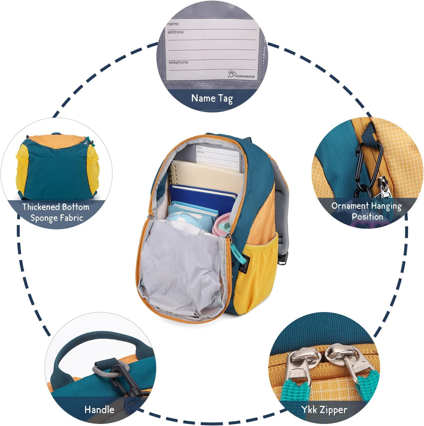 MOUNTAINTOP 8L Kids Backpack,Toddler Backpack Travel Daypack with Chest Strap,Small Backpack for Preschool and Kindergarten