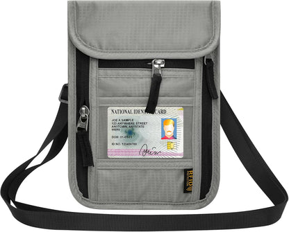 Neck Wallet for Travel,Passport Holder Neck Pouch for Men Women with Adjustable Neck Strap and RFID Blocking