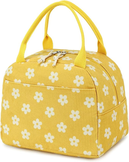 Bluboon Lunch Bag for Women Men Cute Corduroy Lunch Tote Bags Reusable - Image 8