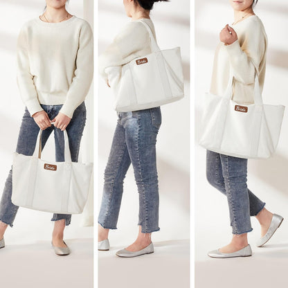 AW BRIDAL Monogram Canvas Tote Bag for Chrismas, Bridal Shower, Retirement, Birthday Gifts for Women Mom Wife Sister Friends