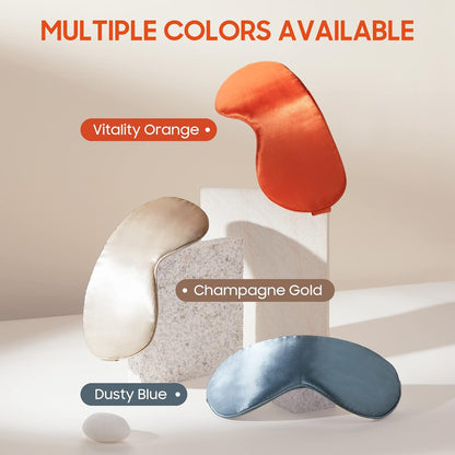 Sleep Mask 100% Mulberry Silk for Light Blocking, ZOESMIEN Eye Mask for Women Men Side Sleeper, Puffiness Dry Eyes Headache, Adjustable Strap, Christmas Gift Package, Vitality Orange