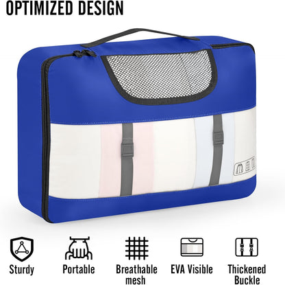 Veken 10 Set Packing Cubes for Travel Essential, Suitcase Organizer Bags in 4 Sizes, Carry-On Luggage Accessories with Large Laundry & Hanging Toiletry Bag, Must-Have for Airplane, Road Trip & Camping