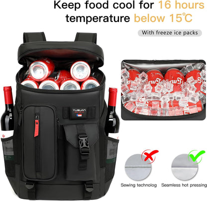 TUGUAN Cooler Backpack 36 Cans Insulated Leak Proof Lightweight Lunch Backpack for Men Work Portable Travel Thermal Bag Compartment Camping Hiking Beach Pincnic Cooler for Women