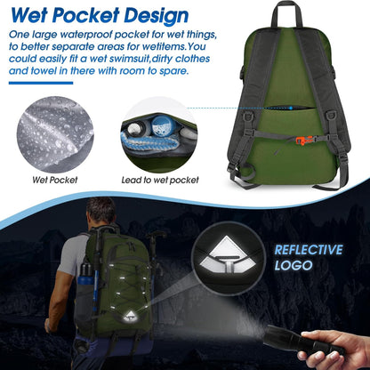IGOLUMON Hiking Backpack 40L Packable Lightweight Camping Backpack Men Women Waterproof Hiking Daypack Outdoor Travel Daypack