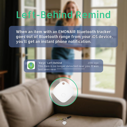 Air Tracker Tags-4 Pack, Bluetooth Tracker Works with Apple Find My APP (iOS Only, Not for Android), Keys Finder, Item Locator for Keys, Luggage, Backpack, Bags, Wallet, Replaceable Battery