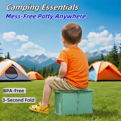 Travel Potty,Portable Potty Seat Foldable Travel Training Toilet Seat,Foldable Toilet for Outdoor Camping (Teal Pink)