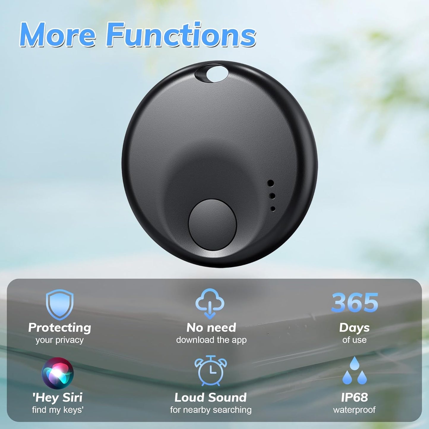 Premium Tracker Tag - Smart Bluetooth Tracker, Works with Apple Find My APP (iOS Only, Not for Android), Smart Tag Keys Finder & Item Locator for Keys, Luggage, Pets & Wallet (2 Pack Black)