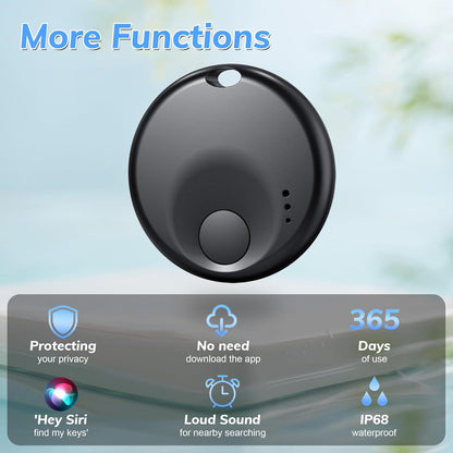 Premium Tracker Tag - Smart Bluetooth Tracker, Works with Apple Find My APP (iOS Only, Not for Android), Smart Tag Keys Finder & Item Locator for Keys, Luggage, Pets & Wallet (2 Pack Black)