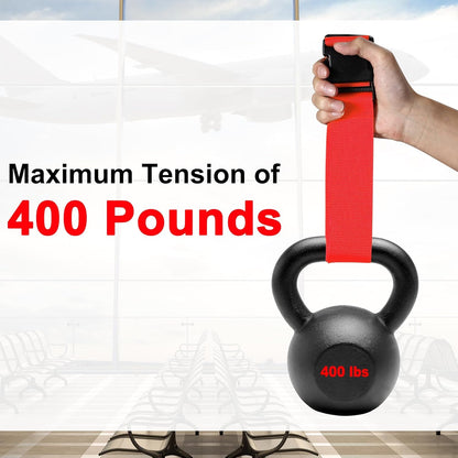 8 Pack Luggage Straps and Tags Set (4 Straps, 4 Tags), Luggage Straps for Suitcases TSA Approved Suitcase Belt Luggage Tags, Red