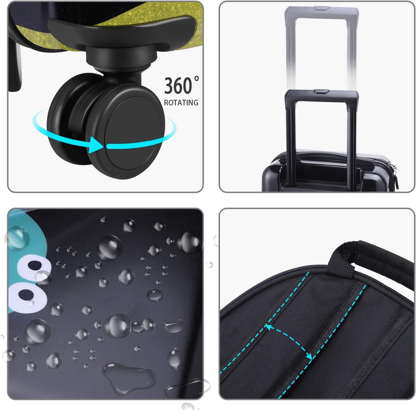 iPlay, iLearn Dinosaur Kids Luggage, Boy Carry on Suitcase, 18" Hardside Travel Luggage Set W/Backpack, Toddler Rolling Luggage W/ 4 Spinner Wheels, Children Holiday Birthday Gift