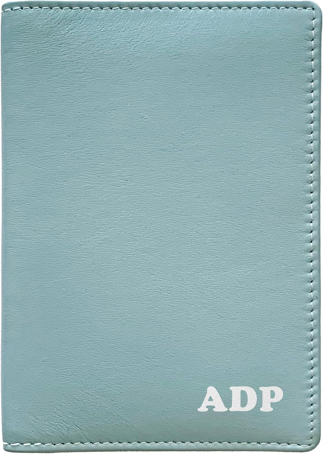 Personalized Monogrammed Chambray Leather RFID Passport Wallet