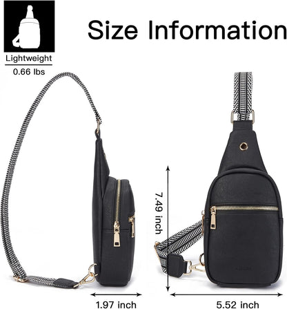 Telena Small Sling Bag for Women Leather Crossbody Fanny Packs Chest Bag for Women