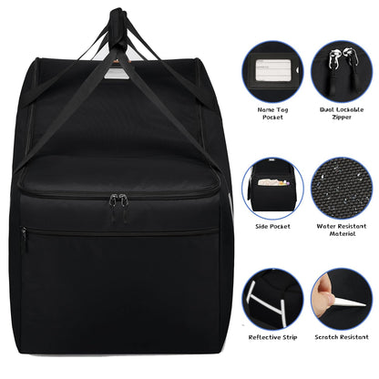 Infant Car Seat Travel Bag for Airplane Compatible with All Nuna Pipa Car Seat and Base,Chicco KeyFit 30 and Base, Padded Car Seat Bags for Air Travel,Car Seat Gate Check Bag with Side Pocket, Black