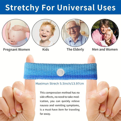 Motion Sickness bands/Acupressure Nausea Wristband For Nausea,Sea Sickness Wristbands for Natural Relief of Morning Sickness,Dizziness,Anxiety, Motion Sickness(Car, Sea, Flying Travel Sickness)