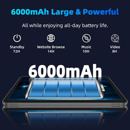 Android 14 Tablet,10 inch Tablets, Octa Core CPU, 10GB+64GB+512GB Expansion, 1280x800 HD IPS Touchcreen Display , Wi-Fi6, Dual Camera, 6000mAh Battery, Bluetooth5, 2 in 1 Tablet PC,Widevine L1