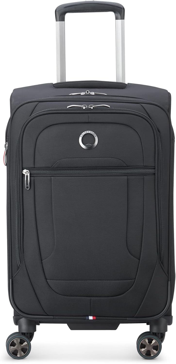 DELSEY PARIS Helium DLX Softside Expandable Luggage with Spinner Wheels, Black, Carry on 20 Inch