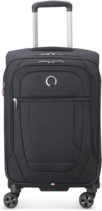 DELSEY PARIS Helium DLX Softside Expandable Luggage with Spinner Wheels, Black, Carry on 20 Inch