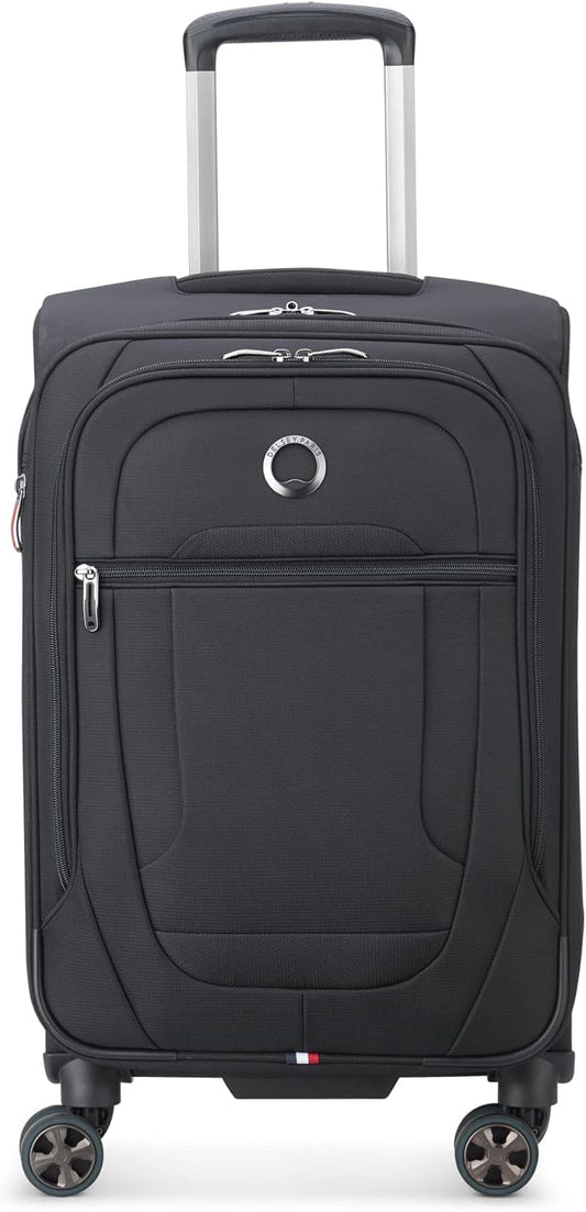 DELSEY PARIS Helium DLX Softside Expandable Luggage with Spinner Wheels, Black, Carry on 20 Inch
