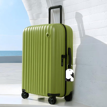 Cute Black Cat Luggage Tag for Suitcase Set of 2 PU Leather Cute Luggage Tags with Stainless Metal Loop ID Label Privacy Flap Suitcase Tags for Women and Men Travel