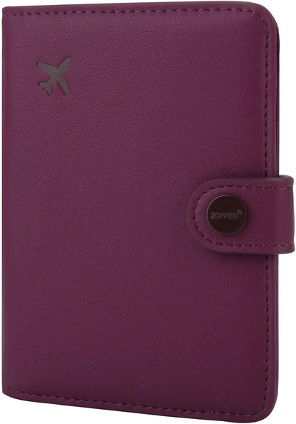 ZOPPEN Passport Holder Women, Passport Cover Travel Wallet Rfid Blocking Passport Wallet Cover Case Travel Essentials Document Organizer, Grape Purple