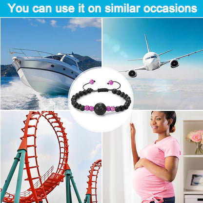 Sureio 6 Pcs Motion Sickness Bands Bracelet Anti Nausea Adjustable Wristband for Cruise Ship Essentials Seasickness Adult