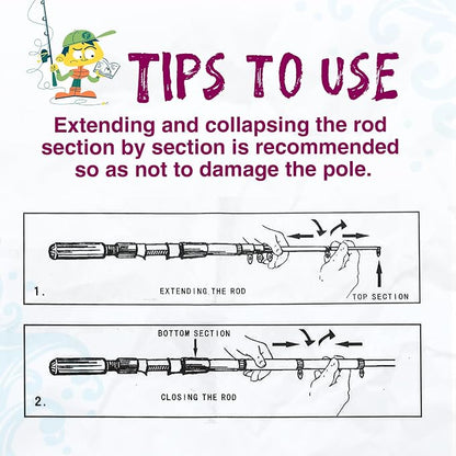 Kids Fishing Pole, Telescopic Fishing Rod, Toddler Collapsible Fishing Rod and - Image 6