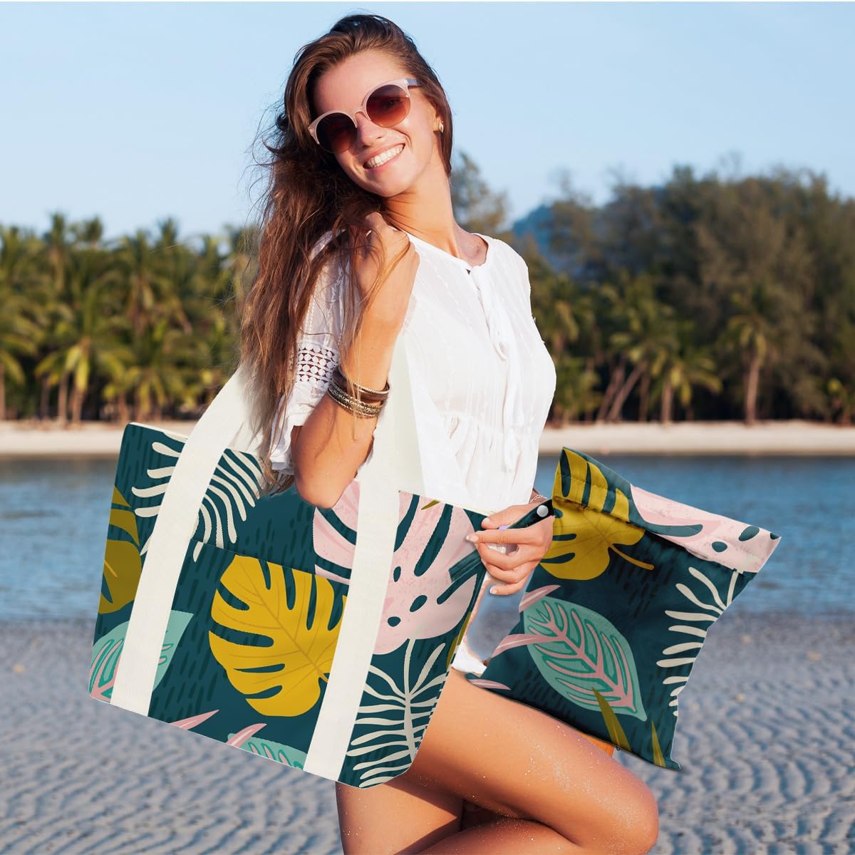 Beach Bags Wet Bag for Swimsuit Tote Bag for Friends Travel Gifts, Aloha Bags Waterproof Vacation Essential