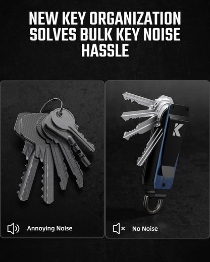 Key Organizer for Men Compact Key Holder Minimalist Key Case Metal Key Chain Key Holder for Keychain Secures 2-5 Keys