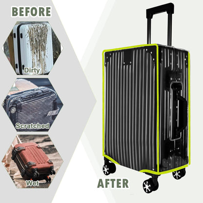 3 Pcs Thicken Clear Luggage Cover Protector, 20" 24" 28" Clear Luggage Covers for Suitcase Waterproof Dustproof Anti-scratch Travel Suitcase Covers Case for Wheeled Luggage