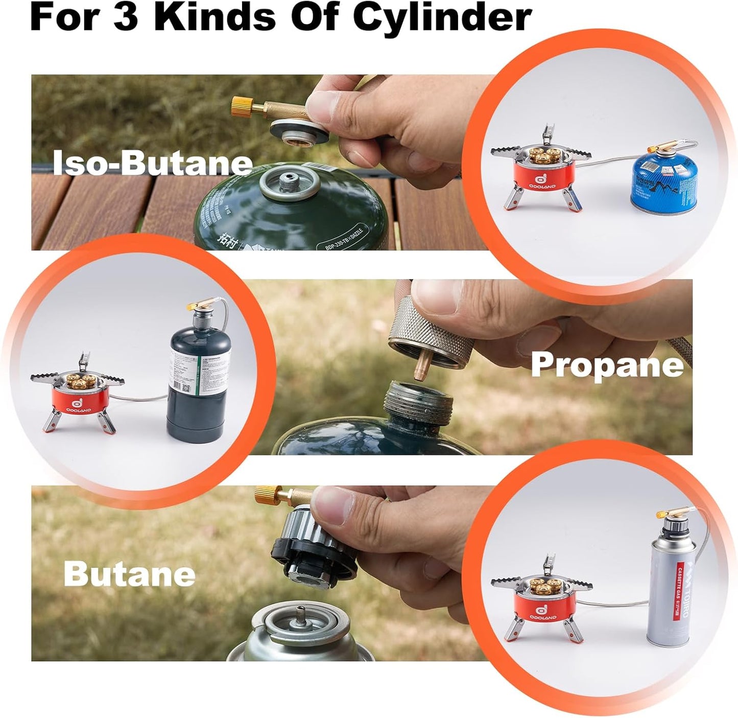 Odoland 5000W Portable Camping Stove Lightweight Camp Stove Collapsible Backpacking Stove with EVA Box for Outdoor Camping Cooking Hiking and Picnic