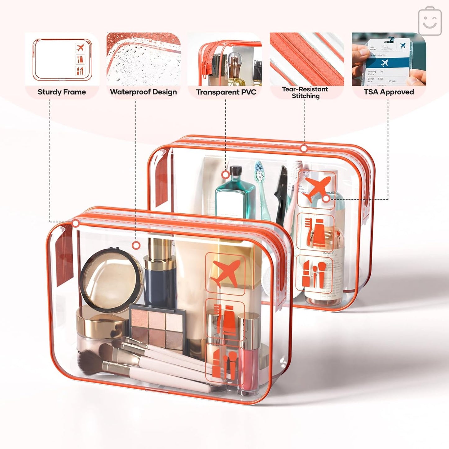 Veken 9/11 Set Compression Packing Cubes for Travel Essentials,Compressible Expandable Large Luggage Suitcase Organizer Bags for Clothing,Durable Space Saver Storage Bags with Toiletry Bags(Orange)