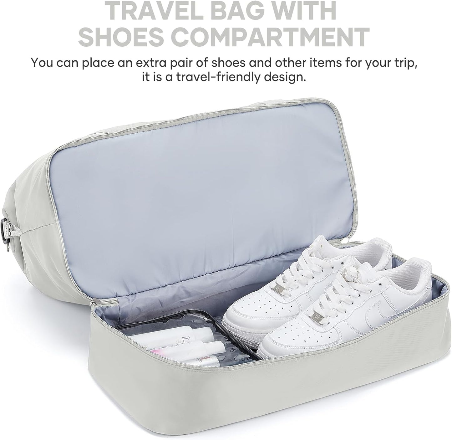 Travel Duffel Bag, Sports Tote Gym Bag, Shoulder Weekender Overnight Bag for Women