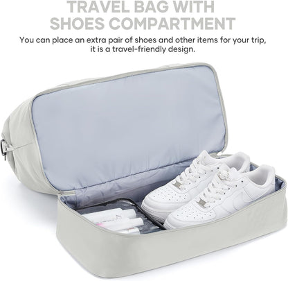 Travel Duffel Bag, Sports Tote Gym Bag, Shoulder Weekender Overnight Bag for Women
