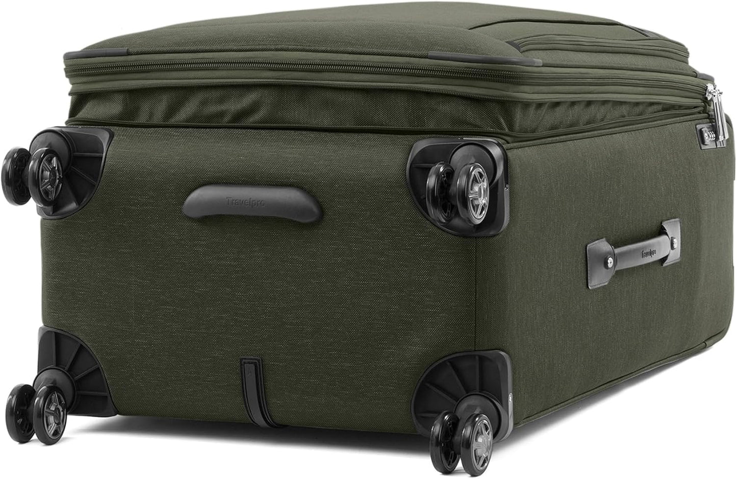 Travelpro Platinum Elite Softside Expandable Checked Luggage, 8 Wheel Spinner Large Suitcase, TSA Lock, Men and Women, Pilot Green, Checked Large 29-Inch