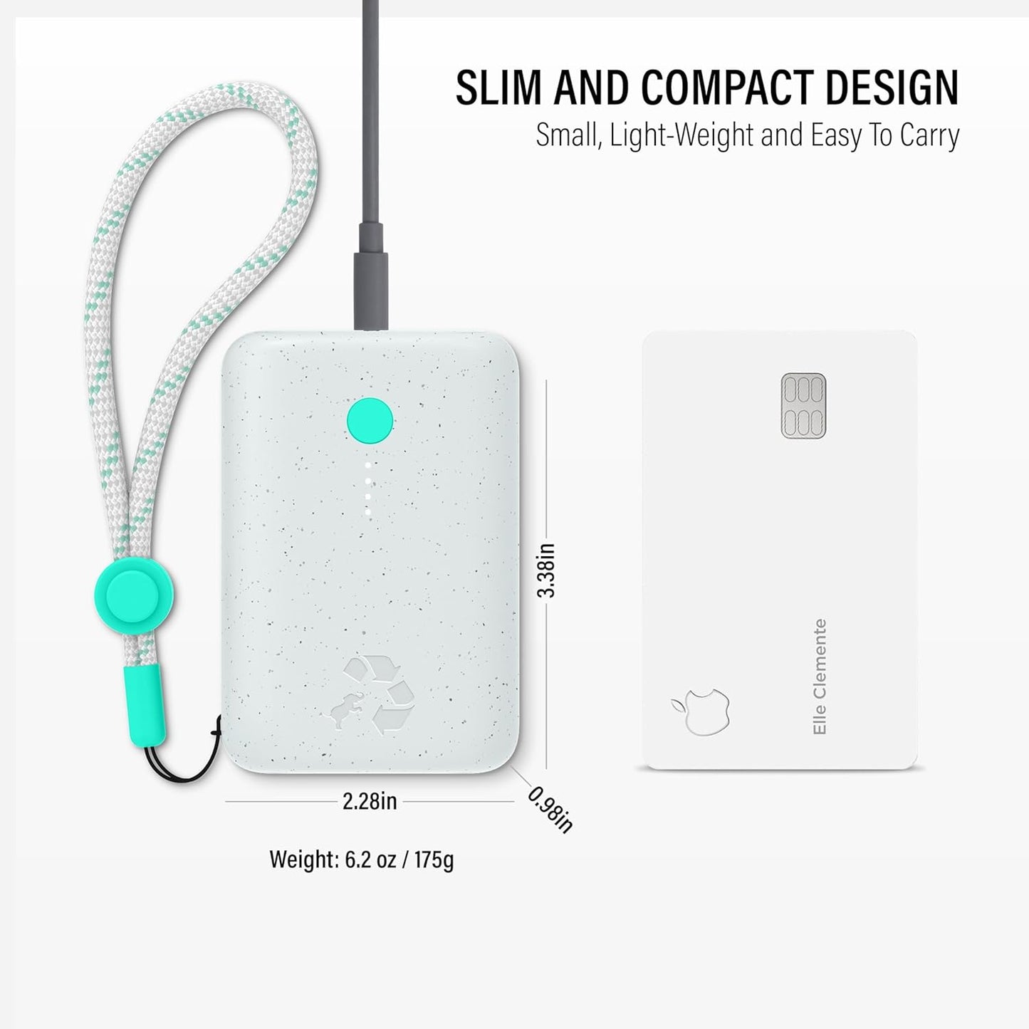 Nimble Champ Portable Charger, 10,000mAh Power Bank Fast Charging, 20W Dual USB-C Battery Pack with Cable, Travel Essential Power Bank for iPhone Laptops Galaxy Tablet Pixel iPad Macbook Kindle Airpod