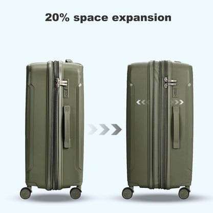 Nazhura Luggage Set, 3-Piece Hardside Suitcase Set, 20-inch Carry On, 24-inch, 28-inch Luggage