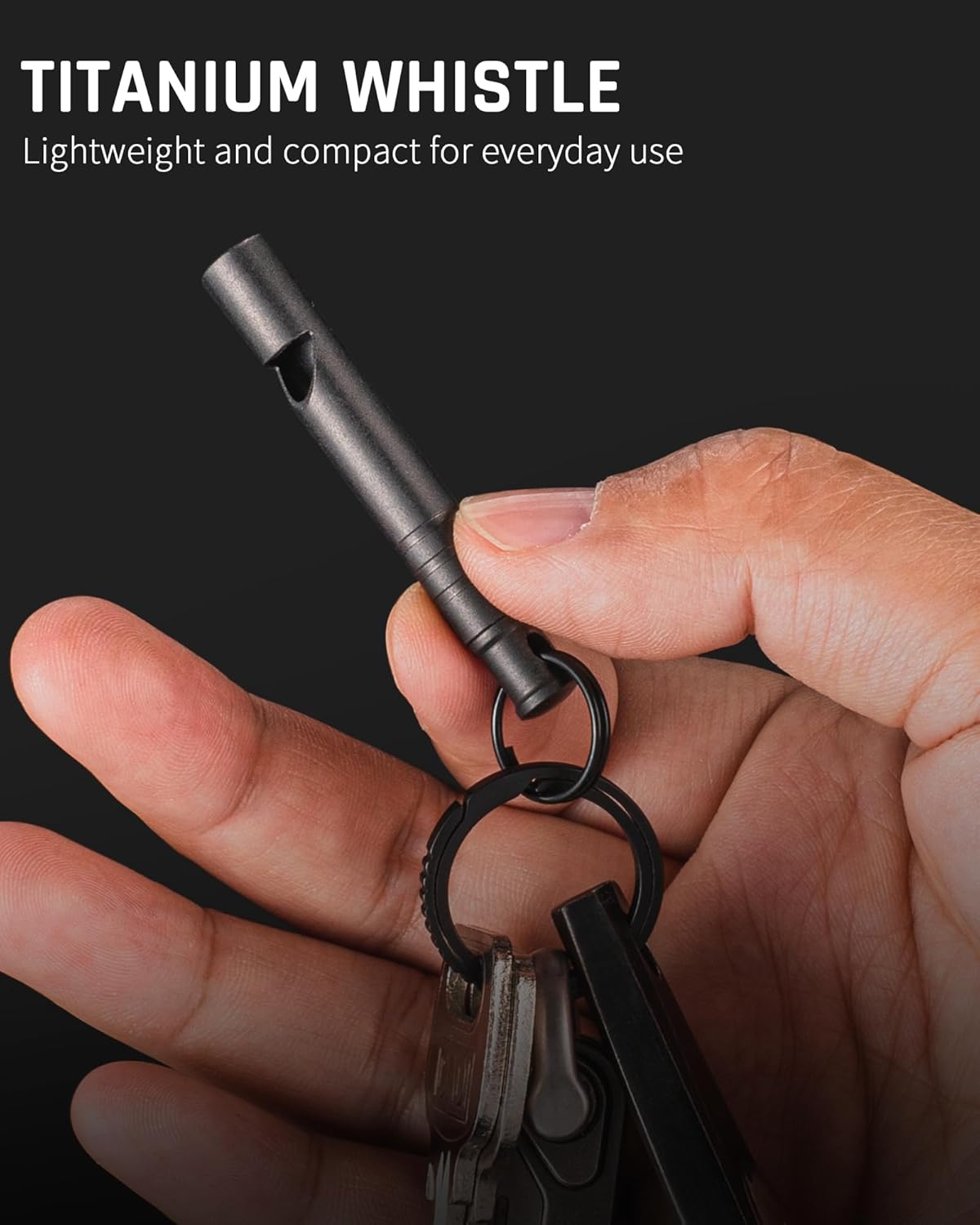 TISUR Titanium Emergency Whistle,120db Safety Whistle with Lanyard,Outdoor Survival Small Whistle for Life Saving,Hiking,Pets Training,Coach Sports