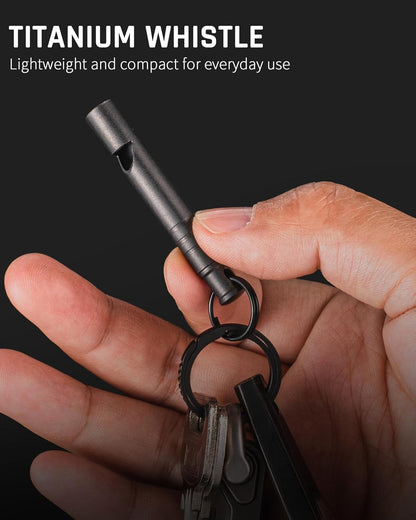 TISUR Titanium Emergency Whistle,120db Safety Whistle with Lanyard,Outdoor Survival Small Whistle for Life Saving,Hiking,Pets Training,Coach Sports