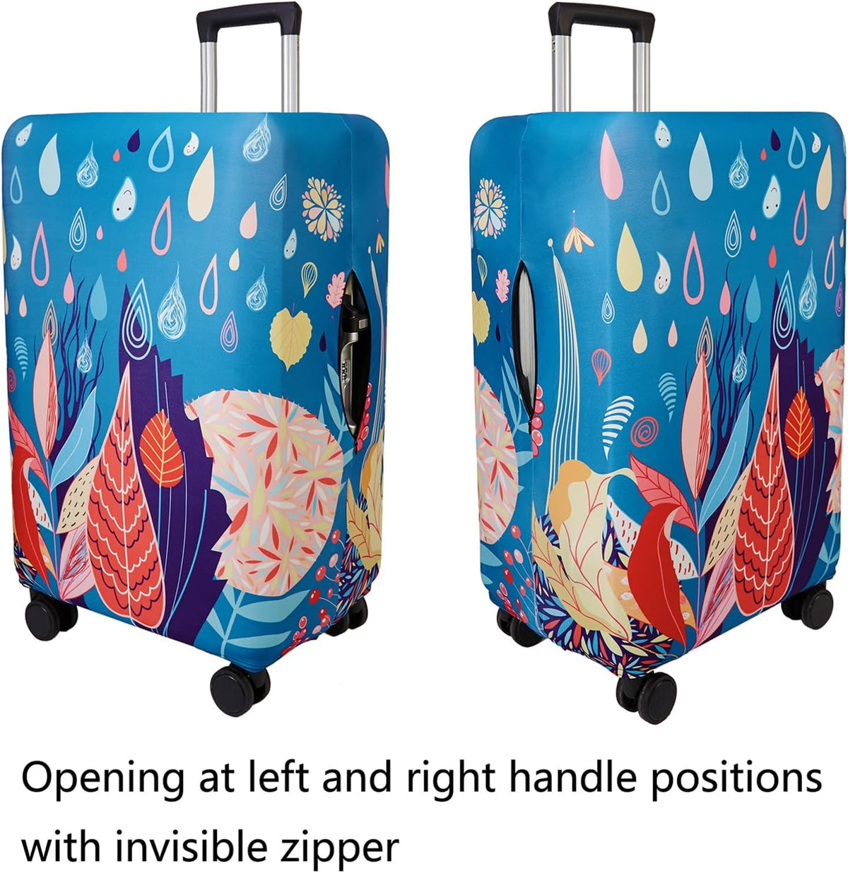 WUJIAONIAO Travel Luggage Cover Baggage Suitcase Cover Protector Skins 18-32 Inch (rainy season, M (for 22-24 inch luggage))