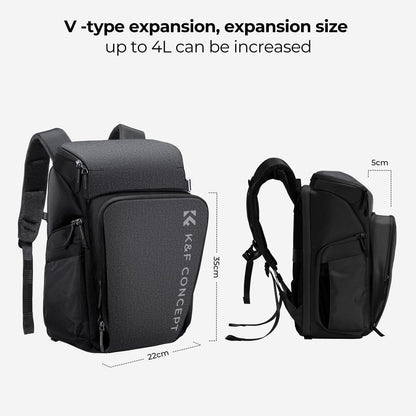 K&F CONCEPT Professional Camera bags for photographers 25L Large Capacity Camera Case Waterproof Photography Camera Backpack for Dslr Cameras