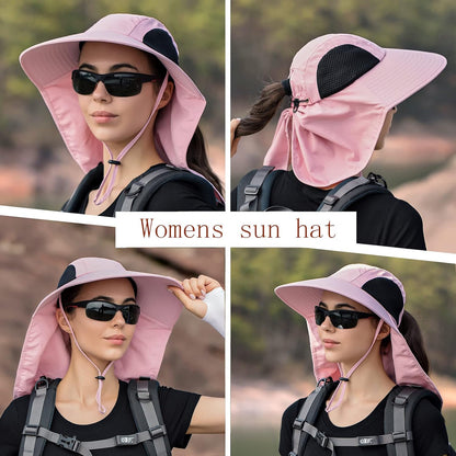 Sun Hat for Men Women with Neck Flap,UPF 50+ UV Protective Hiking Fishing Hats,Wide Brim Sun Hat for Women&Men