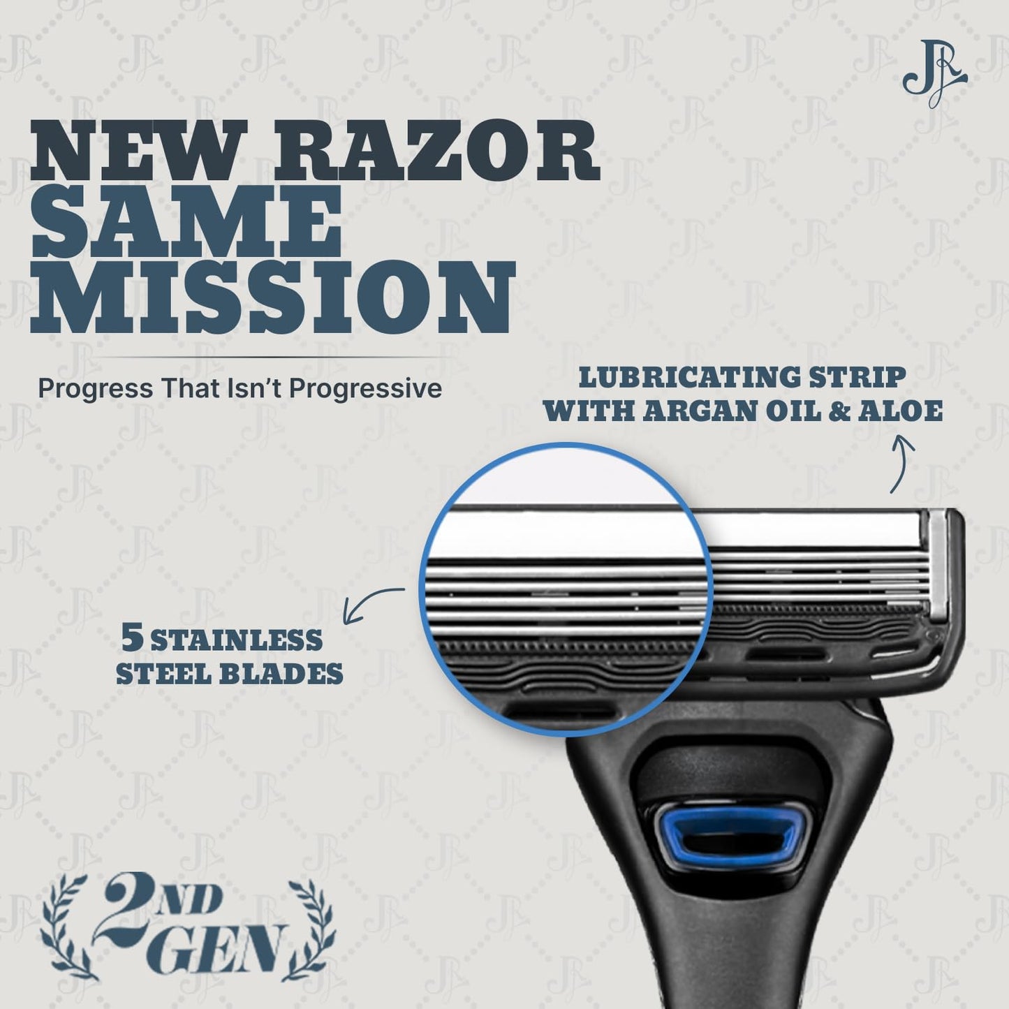 Jeremy's Razors for Men: Precision 5 Blade Razor - Stainless Blades, Lubricating Strip, Precision Trimmer - Men's Shaving Essentials Kit, Travel Shaver Face Body Head Shavers (1 Razor 1 Cartridge)