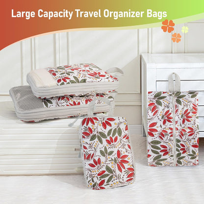 4-Piece Packing Cube Set - Lightweight Luggage Organizers for Travel, Vacation and Suitcases - Durable Accessories with Compression