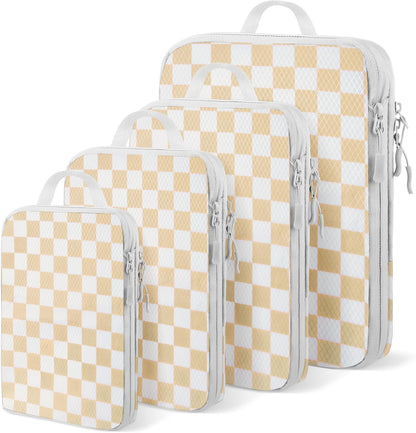 4-Piece Packing Cube Set - Lightweight Luggage Organizers for Travel, Vacation and Suitcases - Durable Accessories with Compression